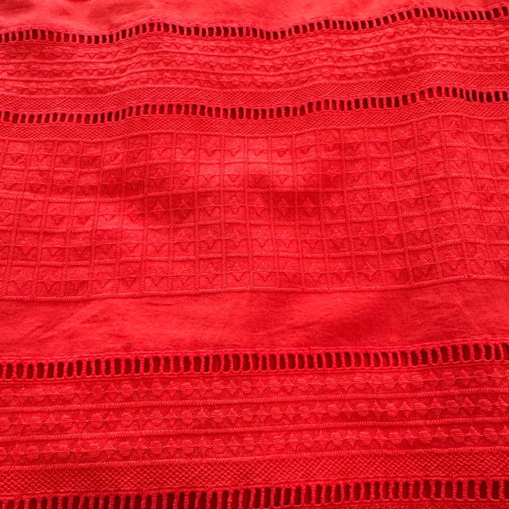 J.Crew Dress Flutter Sleeve Eyelet Shift Orange Red Women’s Size 2 - Picture 8 of 12